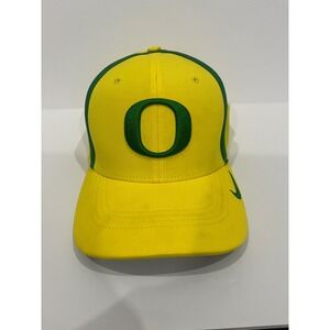 Nike Oregon Ducks Dri Fit Baseball Cap Yellow Green O‎ Logo Men Adjustable